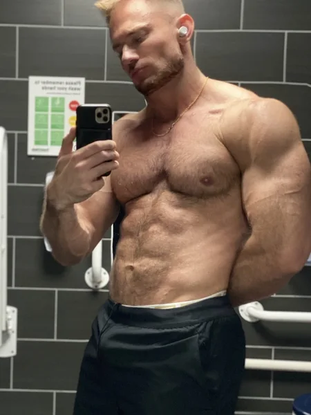 Hairy Blonde Muscle Man 9” thick