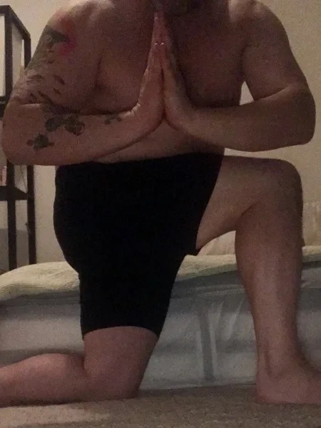 Naked yoga with daddy